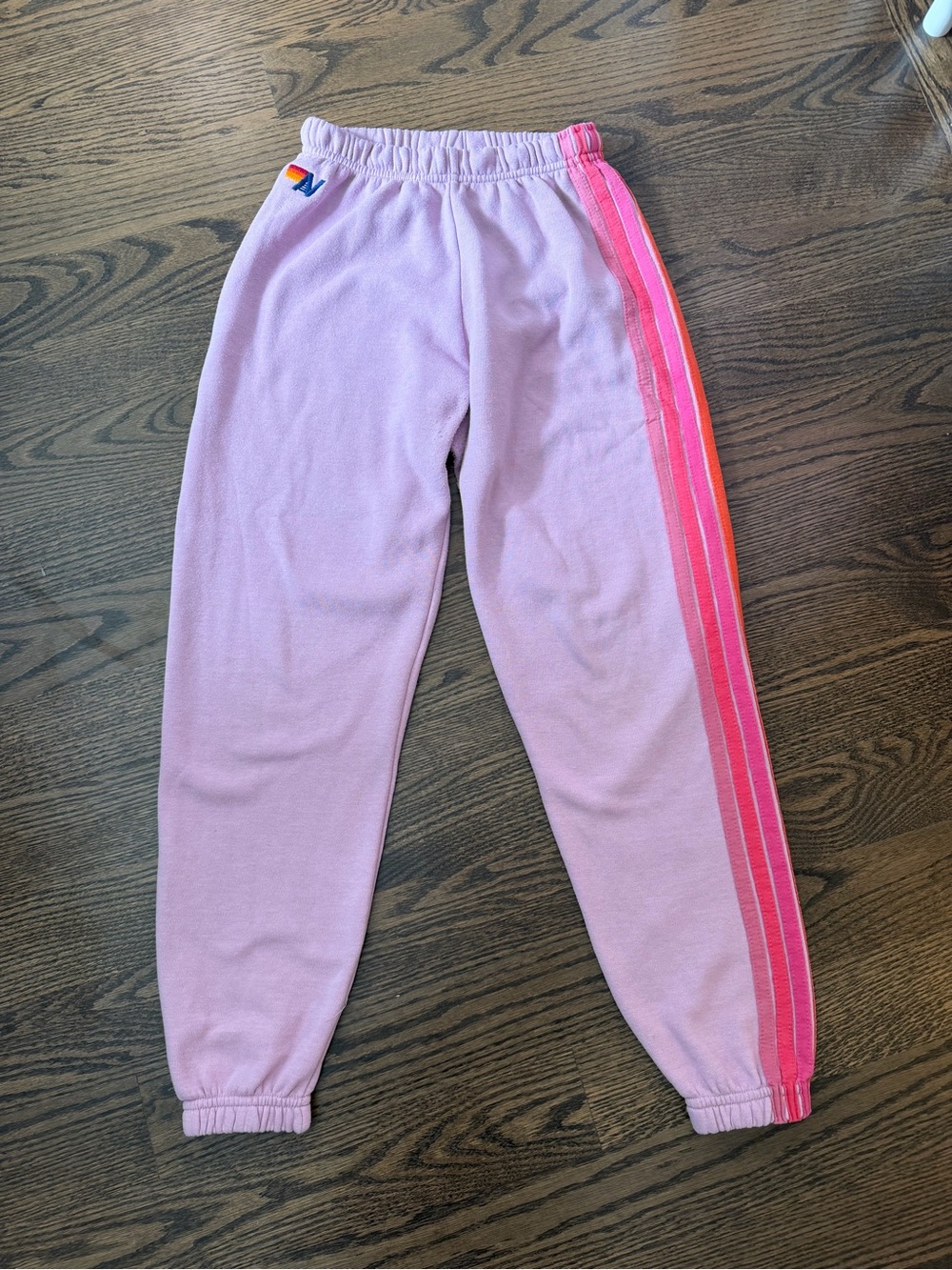 Aviator Nation Women's XS Pink Jogger 5 Stripe Sweatpants